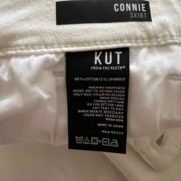 Kut From The Cloth Connie High Low Hem Denim Skirt - Color White Size 2 - Picture 10 of 10